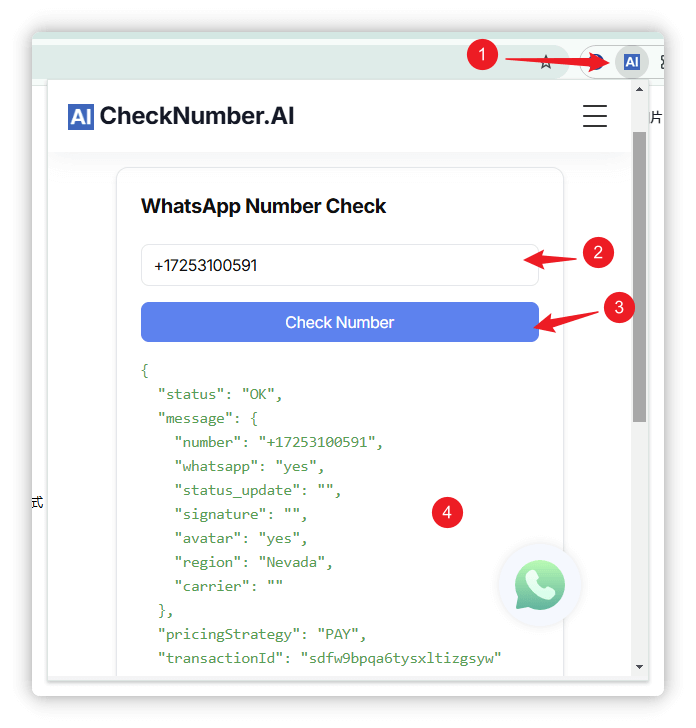 WhatsApp Number Checker Chrome Extension
